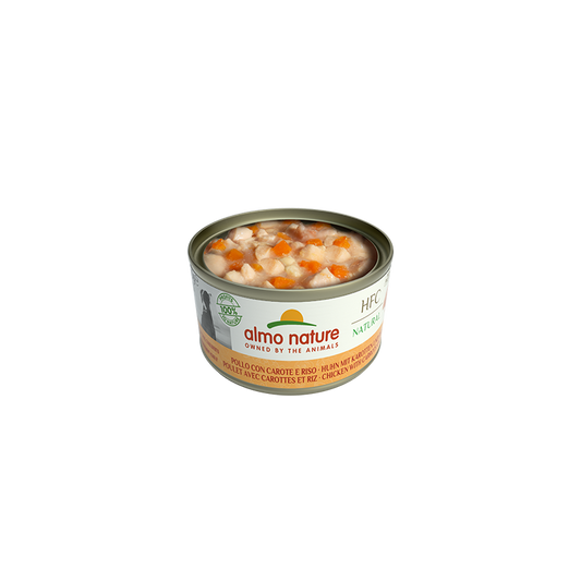 Almo Nature HFC Natural Canned Food For Dogs With Chicken with Carrots and Rice, 95g