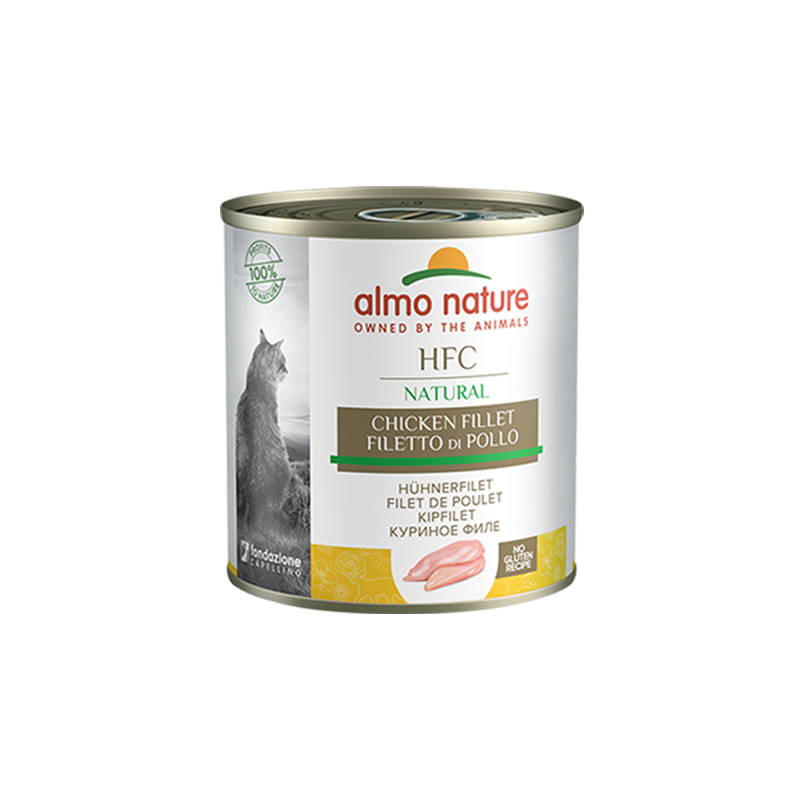 Almo Nature HFC Nourriture humide naturelle pour chat avec filet de poulet, 280 g