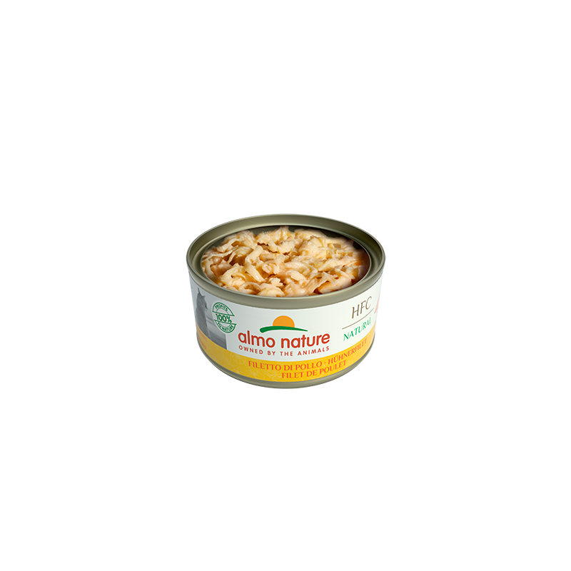 Almo Nature HFC NATURAL Mitrā barība kaķiem ar vistas fileju, 70g
