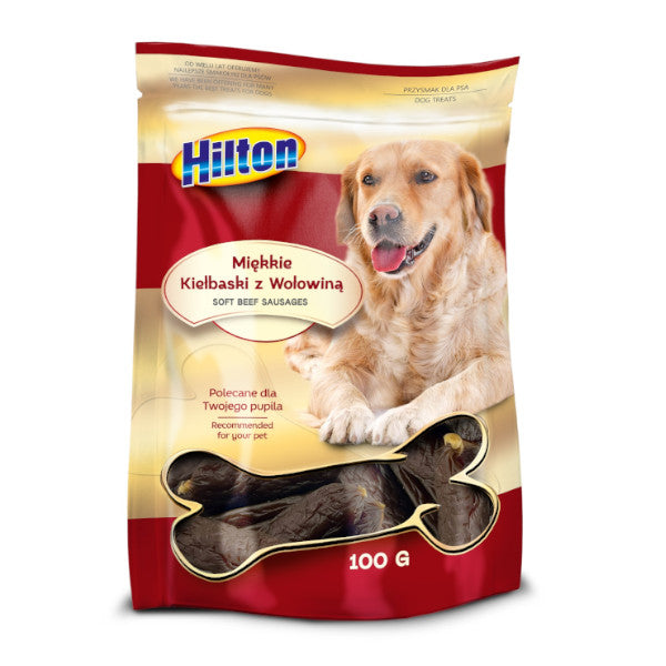 Hilton Soft Beef Sausages, Dog Treats, 100g