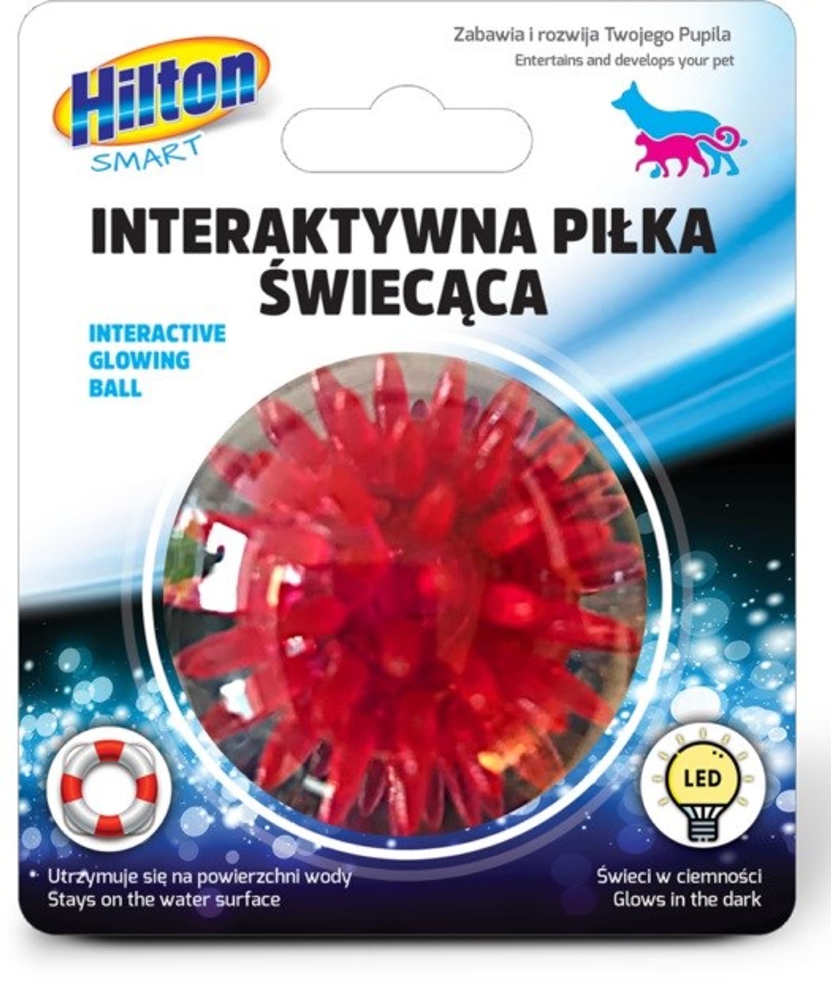 Hilton Interactive Glowing Ball For Cat, Dog, Random Colour, 1 pcs