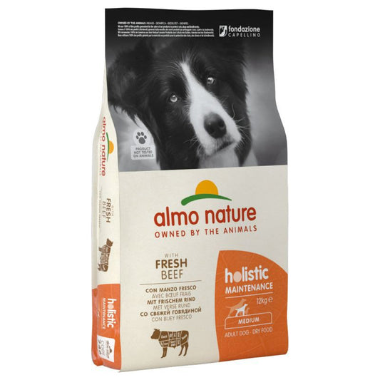 Almo Nature Holistic Maintenance Medium Breed Adult Dog Dry Food With Fresh Meat Beef, 12kg