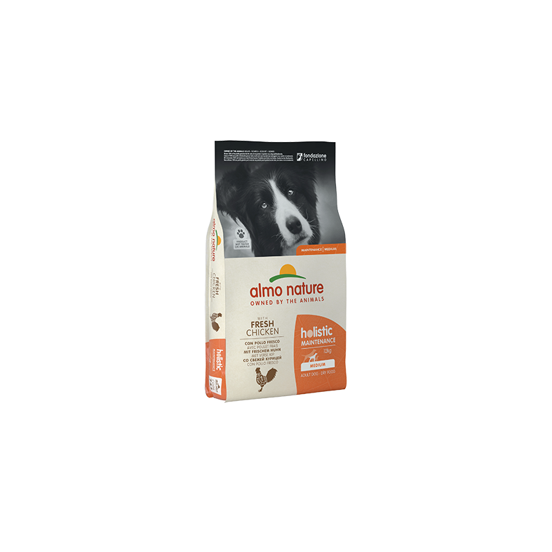 Almo Nature Holistic Maintenance Medium Breed Adult Dog Dry Food With Fresh Meat Chicken, 12kg
