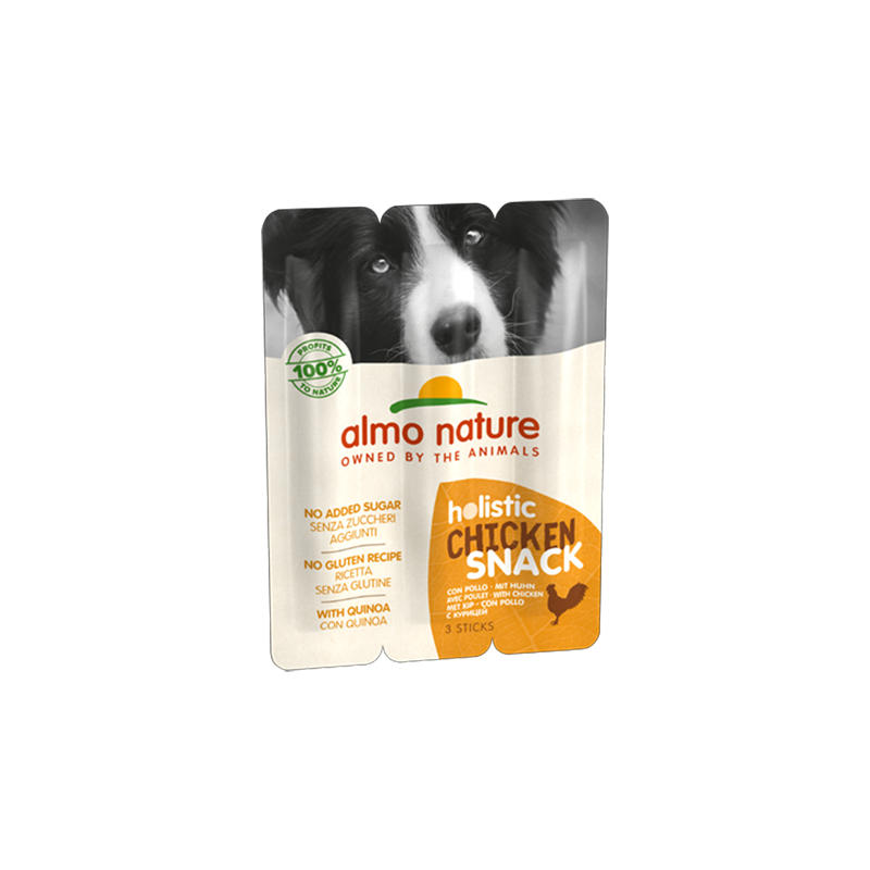 Almo Nature HOLISTIC SNACK Golosinas para Perros con Pollo, 3x10g