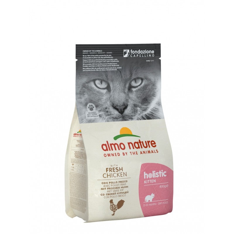 Almo Nature Holistic Kitten Trockenfutter für Katzen mit frischem Fleisch – Huhn, 2 kg