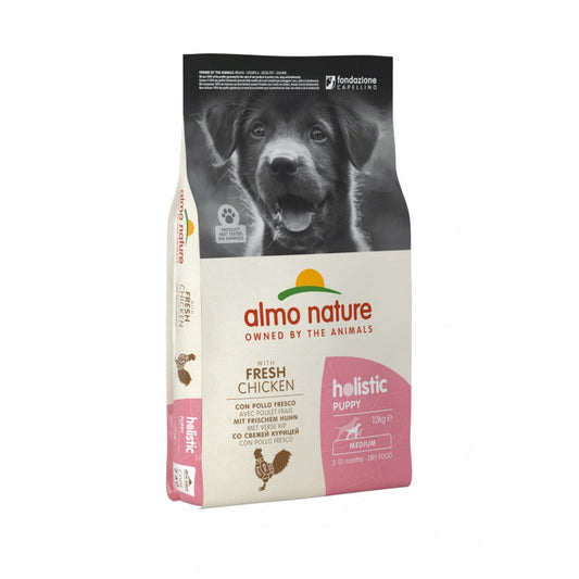 Almo Nature Holistic Puppy Medium Breed Dry Food With Fresh Meat Chicken, 12kg