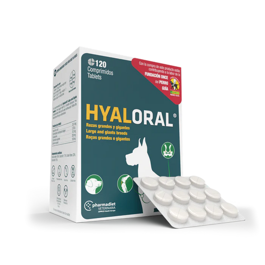 Pharmadiet Hyaloral para apoyar las articulaciones de razas grandes y gigantes, comprimidos (N120)