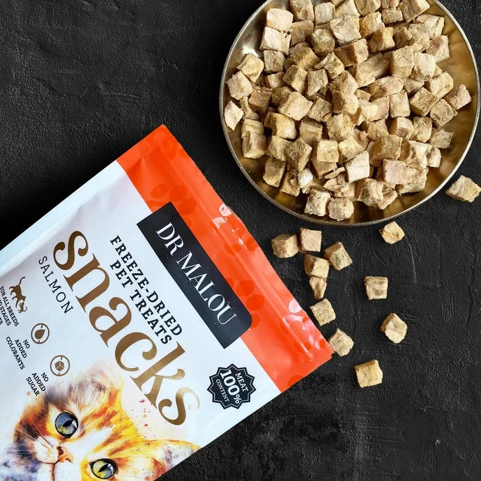 Dr Malou Freeze-Dried Meat Cubes for Cats with Salmon, 50 g