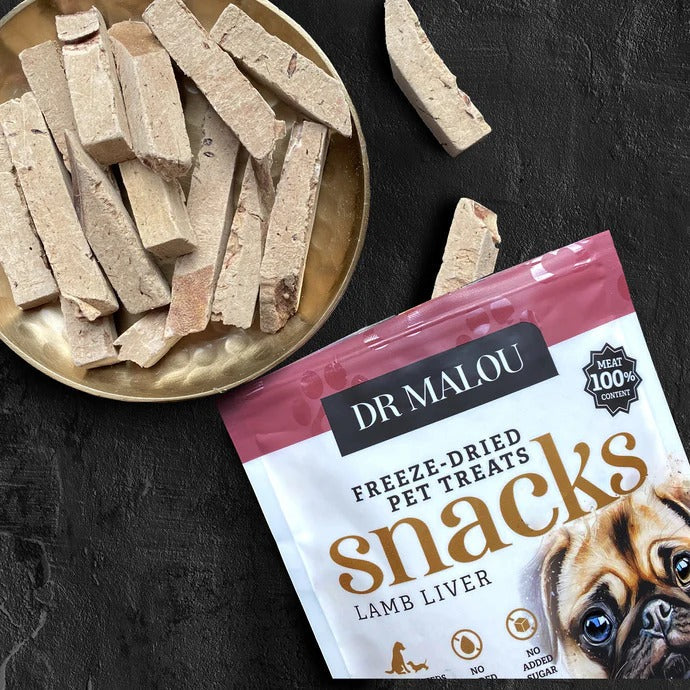 Dr Malou Freeze-Dried Meat Chunks with Lamb for Dogs, 50g
