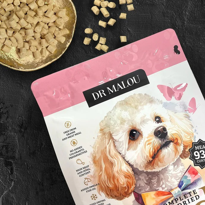 Dr Malou Freeze-Dried Puppy Food with Duck, Goat's Milk & Egg Yolk, 500 g