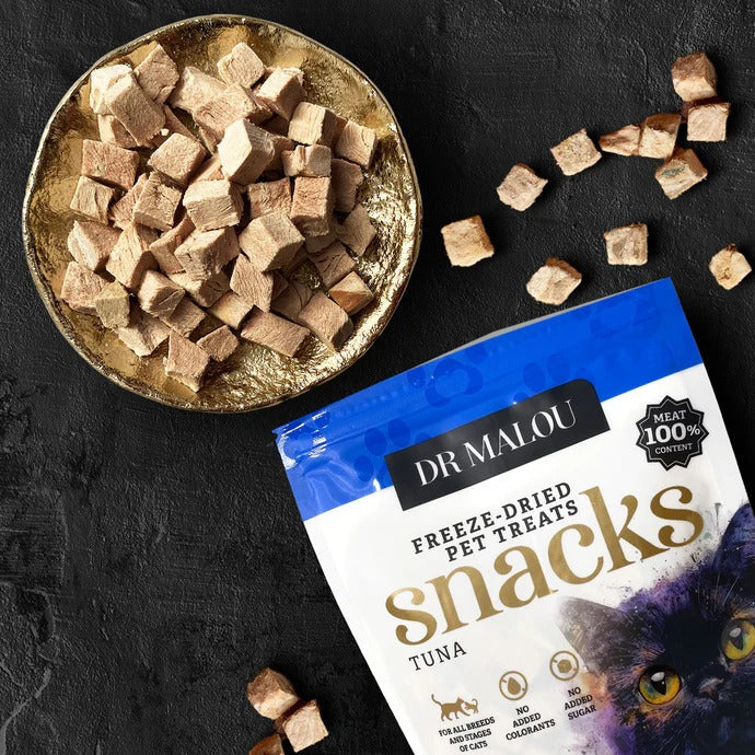 Dr Malou Freeze-Dried Meat Cubes kaķiem ar tunci , 50 g