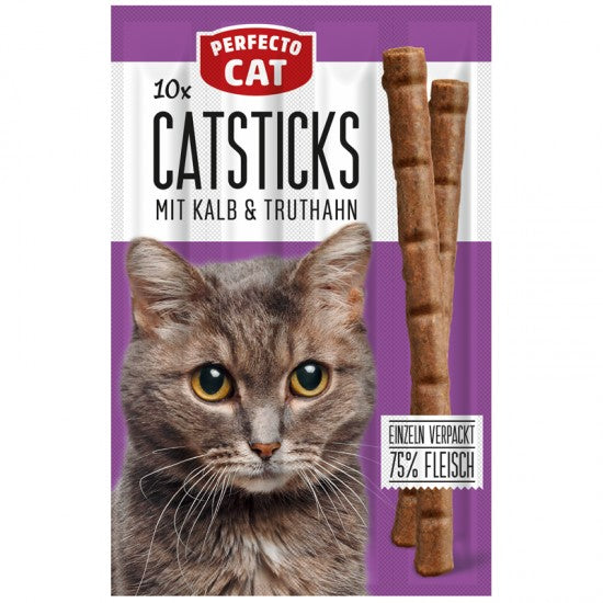 Perfecto Cat Sticks Veal and Turkey 10pcsx5g
