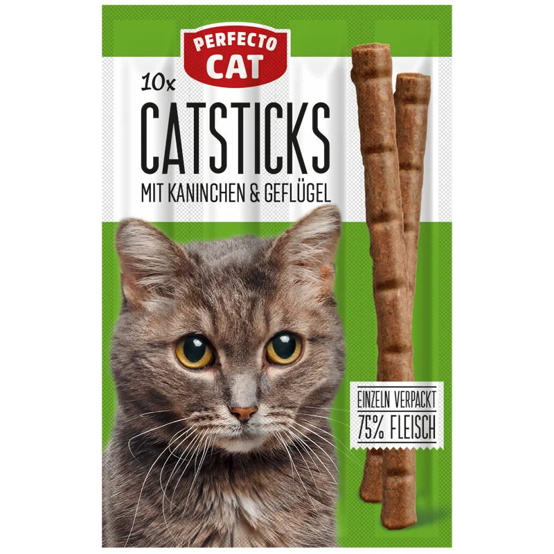 Perfecto Cat Sticks Conejo y Aves de Corral 10 unidades x 5 g