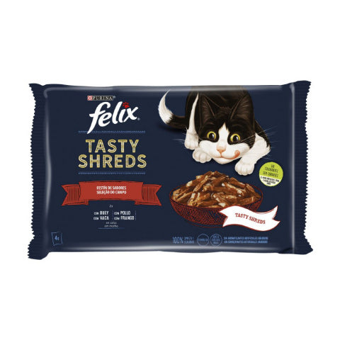 Purina FELIX TASTY SHREDS Meat Selection 4*85g