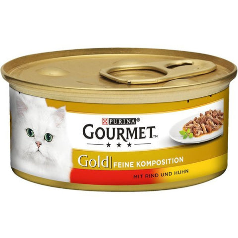 Purina Gourmet Gold Duo Beef and Chicken Mitrā barība kaķiem ar liellopu un vistu, 85g