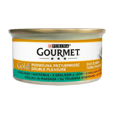 Purina Gourmet Gold Duo Rabbit and Liver Mitrā barība kaķiem ar trusi un aknām, 85g