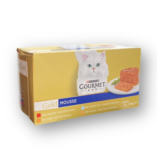 Purina Gourmet Gold Pate Mitrā barība kaķiem, izlase, 4*85g