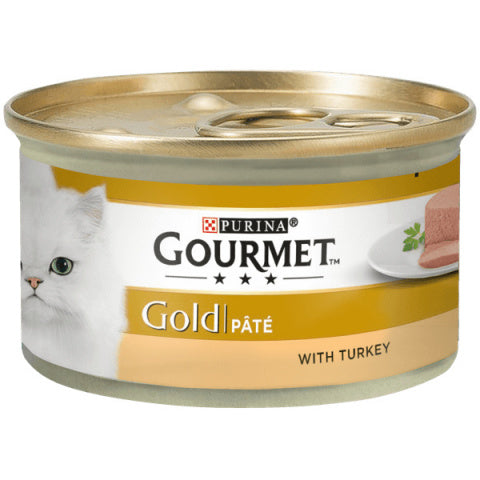 Purina GourmetGold Pate with Turkey Mitrā barība kaķiem ar tītaru, 85g