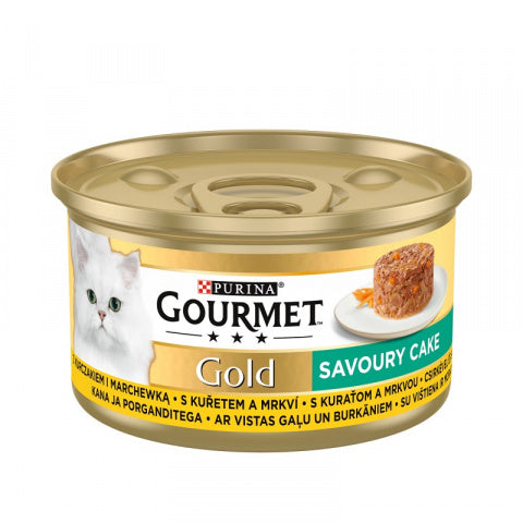 Purina Gourmet Gold Savoury Cake Chicken and Carrot, Wet Cat Food, 85 g