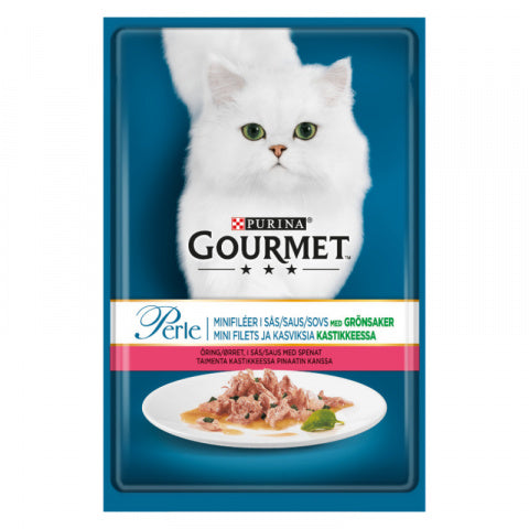 Purina Gourmet Perle Trout and Spinach Mitrā barība kaķiem ar foreli un spinātiem, 85g