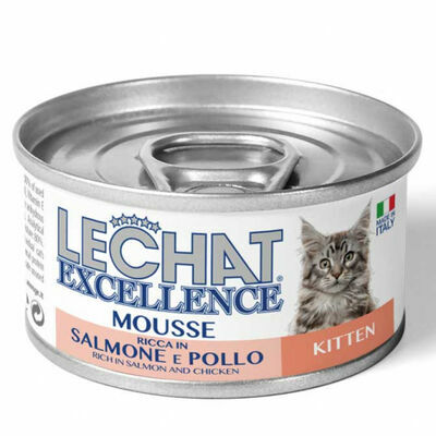 Lechat Excelence Mousse KITTEN Salmon and Chicken 85 g - konservi kaķiem