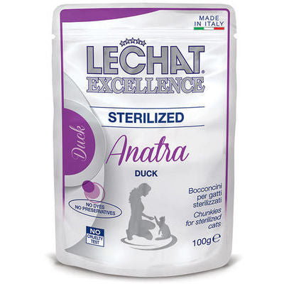 LECHAT Excellence Wet Sterilized with duck 100 g - konservi kaķiem