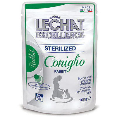 LECHAT Excellence Wet Sterilized with rabbit 100 g - konservi kaķiem