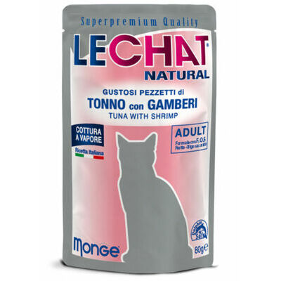 LeChat Natural pouches Tuna with Shrimp 80 g