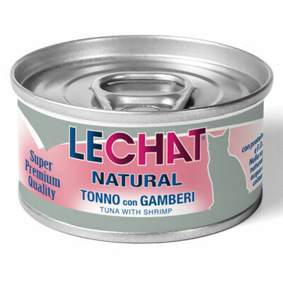 LeChat Natural Tuna with Shrimp 80 g - konservi kaķiem