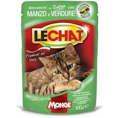 LeChat Pouches ar liellopu gaļas un darzeņu gabaliniem 100 g