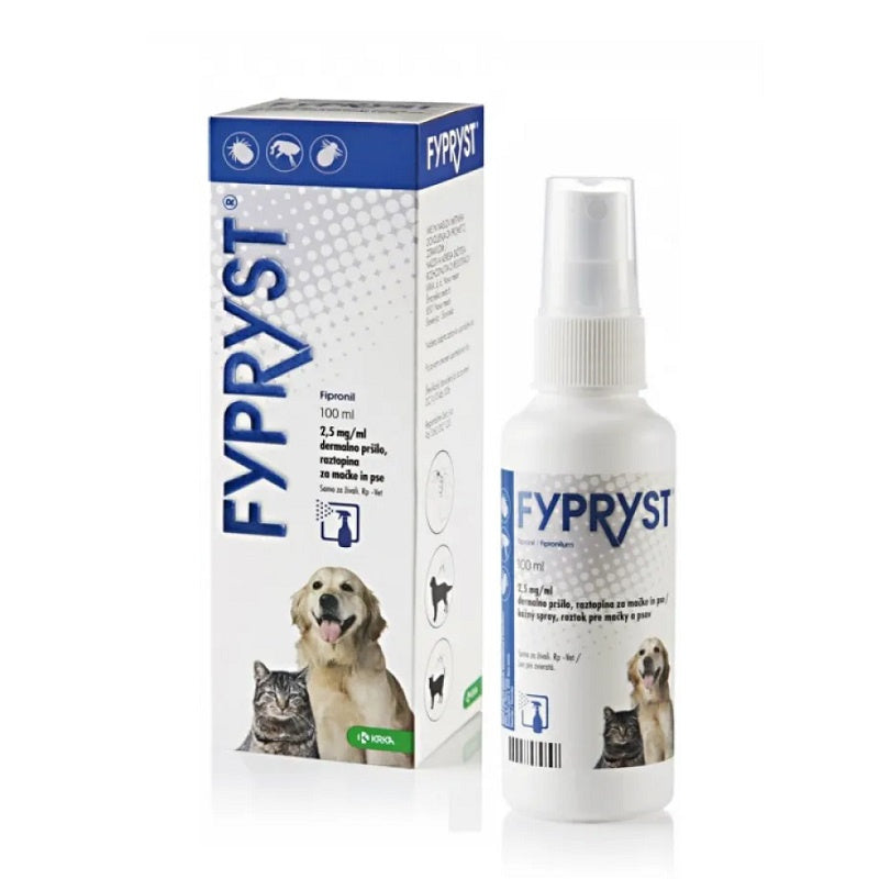 KRKA Fypryst Spot On Spray Pour Chiens et Chats Anti Puces et Tiques, 100ML