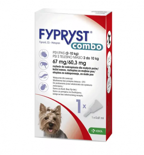 Fypryst Combo Spot-on pretparazitāri piilieni (pipetes) suņiem 2-10 kg 67mg N1