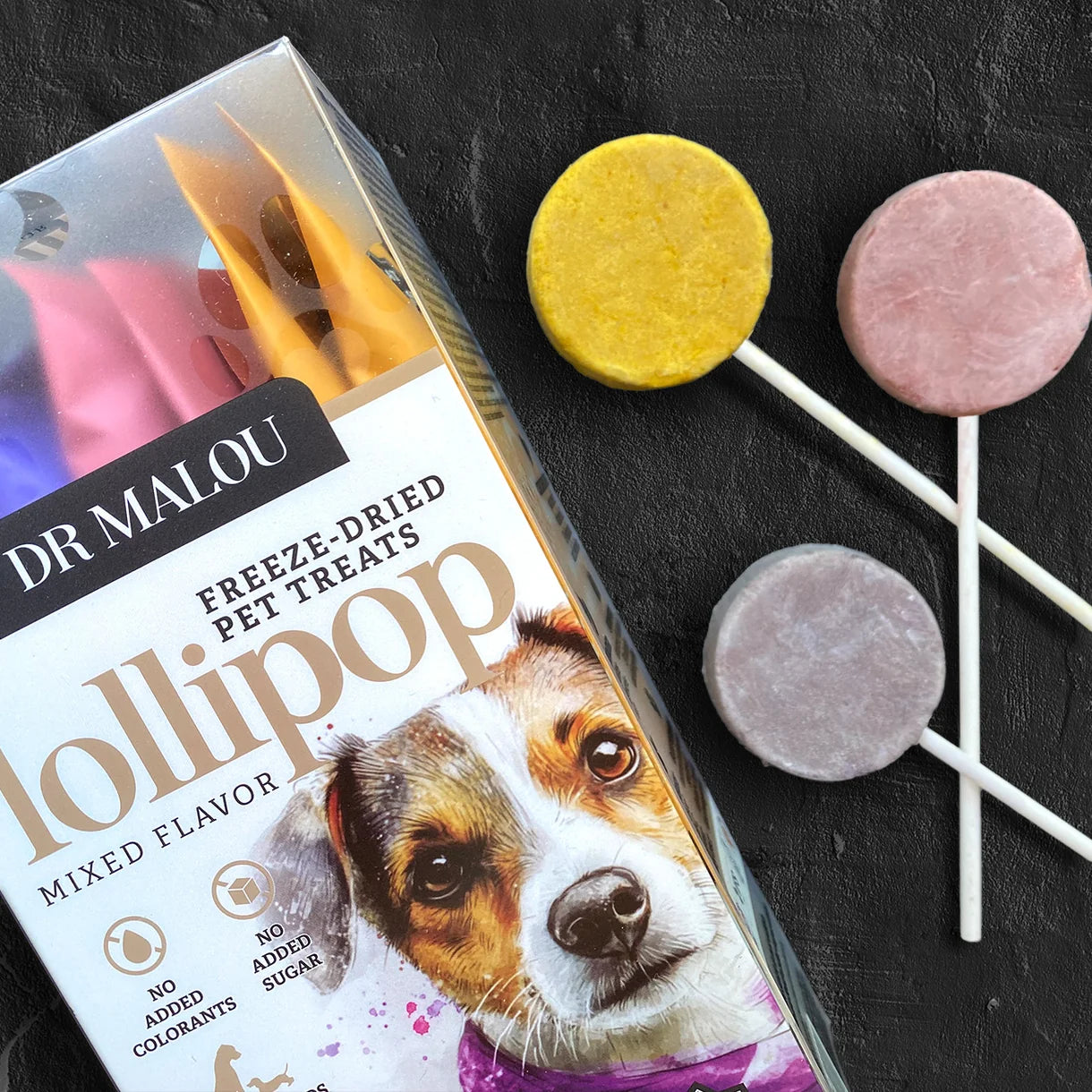 Dr Malou Freeze-Dried Meat Lollipops for Dogs - Mixed Flavours, 48g 6 pcs.