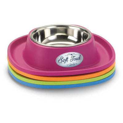 Metallskål med gummibas SOFT TOUCH 20x3.5 cm, blandade färger