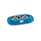 Double Metal Bowl with Rubber Base SOFT TOUCH (31x20x3.5 cm) assorted colours