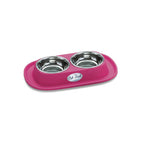 Double Metal Bowl with Rubber Base SOFT TOUCH (31x20x3.5 cm) assorted colours