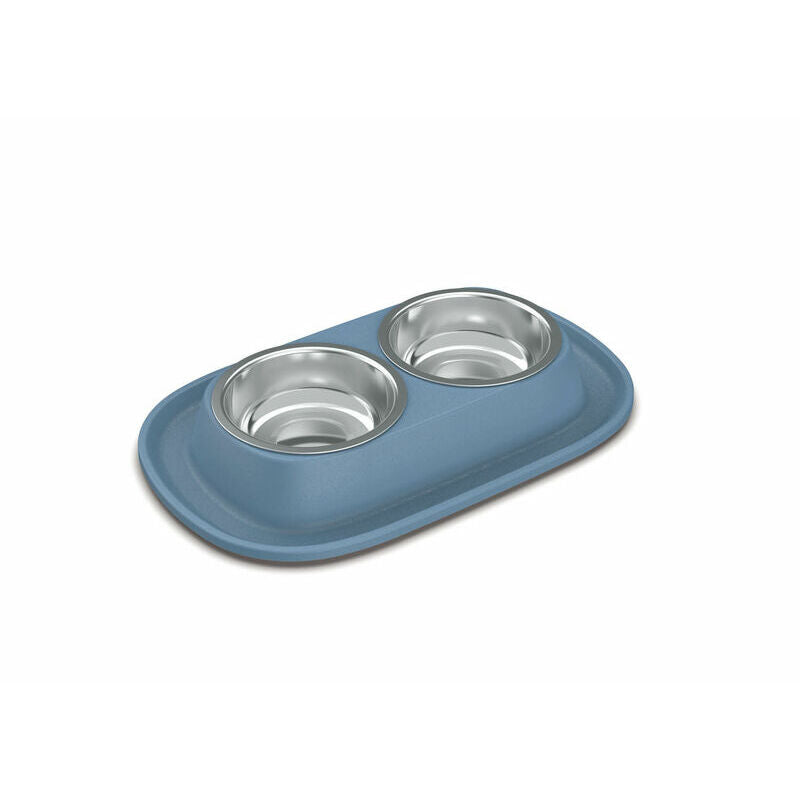 Double Metal Bowl with Rubber Base SOFT TOUCH (31x20x3.5 cm) assorted colours