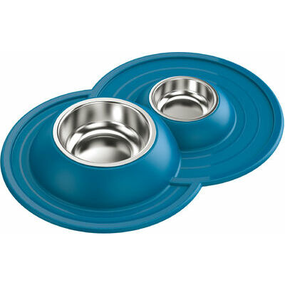 Metal bowls with rubber base Volcano INOX 49x33x6 cm, assorted colors