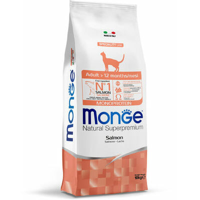 MONGE Adult Monoprotein Salmon Dry Cat Food, 10 kg