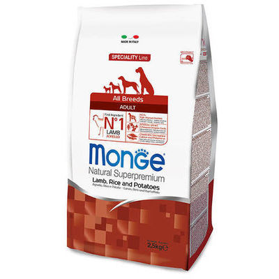 MONGE ALL BREEDS Adult Lamb, Rice and Potatoes 2,5 kg - barība suņiem