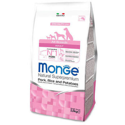 MONGE ALL BREEDS Adult Pork, Rice and Potatoes 2,5 kg - barība suņiem