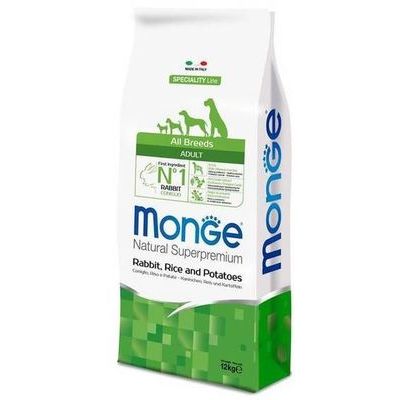 MONGE ALL BREEDS Adult Rabbit, Rice and Potatoes 2,5 kg - barība suņiem