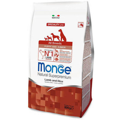 MONGE ALL BREEDS Puppy & Junior Lamb and Rice 12 kg - barība suņiem