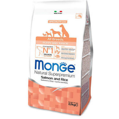 MONGE ALL BREEDS Puppy & Junior Salmon and Rice 0,8 kg