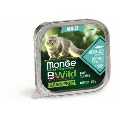 MONGE BWILD Cat ADULT Codfish with vegetables 100 g - konservi kaķiem