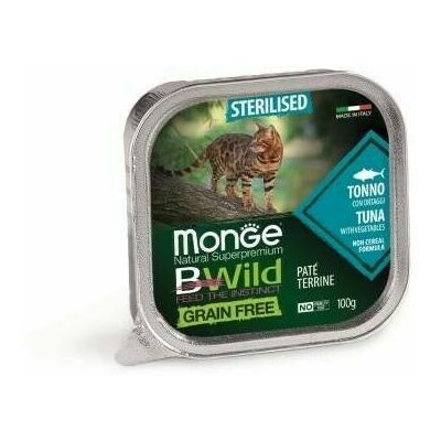 MONGE BWILD Cat Sterilised Tuna with vegetables 100 g - konservi kaķiem