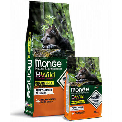 MONGE BWILD GF Puppy&Junior Duck with Potatoes 12 kg