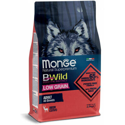 MONGE BWILD Low Grain Adult Deer 2,5 kg - barība suņiem