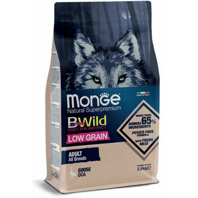 MONGE BWILD Low Grain Adult Goose 2,5 kg - barība suņiem