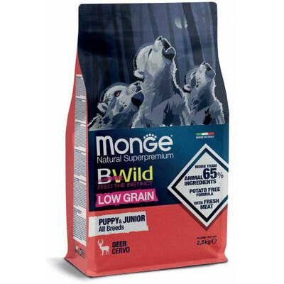 MONGE BWILD Low Grain Puppy&Junior Deer 12 kg